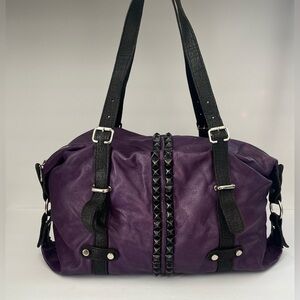 TYLIE MALIBU Studded ROCK & ROLL Leather Shoulder Hobo Bag RARE